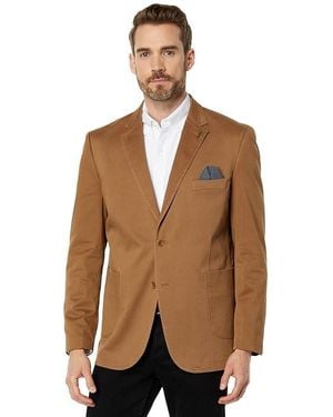 Johnston & Murphy Washed Cotton Blazer Clothing, Spandex/Polyester/Cotton - Brown