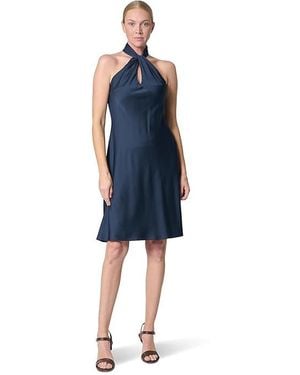 Ralph Lauren Charmeuse Halter Cocktail Dress Dress, Polyester - Black