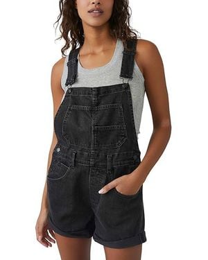 Free People We The Free Ziggy Shortall Jumpsuit & Rompers One Piece Xs 0-2) Denim/Cotton - Black