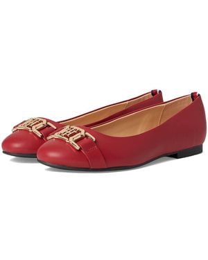 Tommy Hilfiger Gallyne Flat Shoes, Synthetic - Red