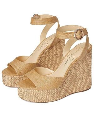 Jessica Simpson Kamindi Espadrille Wedge Sandals, Canvas/Rubber/Synthetic - Natural