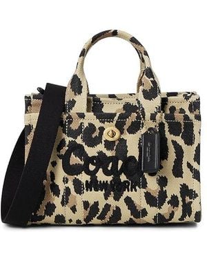 COACH Cargo Tote Bag 20 With Leopard Print Tote Handbags, Canvas - Black