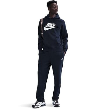 Nike Club Pull-Over Fleece Hoodie Sweatshirt Obsidian/Obsidian/ Cotton/Polyester - Black