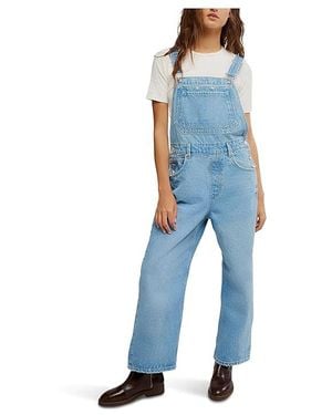 Free People Deep Trance Overall Clothing, Cotton - Blue
