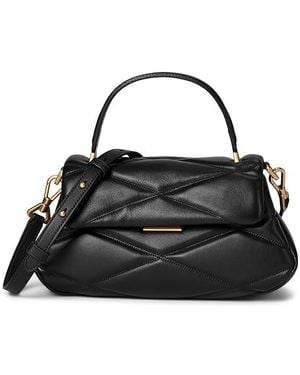 Kate Spade Grace Quilted Top Handle Satchel Handbags, Leather/Suede - Black
