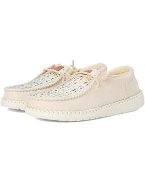 HEYDUDE Wendy Funk Crafted Tweed Shoes, Textile - White
