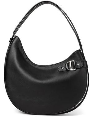 Ralph Lauren Leather Large Tasha Shoulder Bag Shoulder Handbags - Black