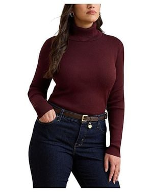 Ralph Lauren Plus Size Turtleneck Sweater Sweater, Cotton/Modal/Nylon - Blue