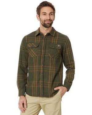 Salty Crew Landfall Long Sleeve Flannel Jacket, Flannel/Polyester/Twill - Green