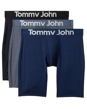 Tommy John 360 Sport Micro 8 Boxer Brief 3-Pack Underwear, Turbulence, Dress Blues Md (32-34" Waist) Elastane/Polyester