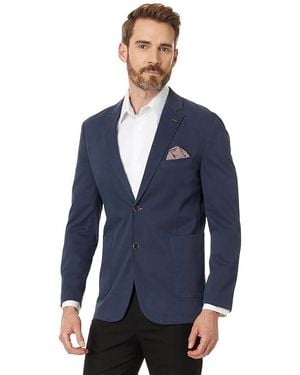 Johnston & Murphy Washed Cotton Blazer Clothing, Spandex/Polyester/Cotton - Blue