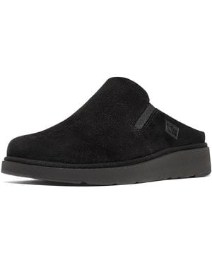 Fitflop Gen-Ff Elasticated Suede Mules Slippers 5 M (B) Microfiber/Polyester/Rubber - Black