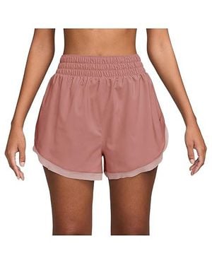 Nike One Dri-Fit Loose 3 Brief-Lined Shorts Shorts Rust/Canyon Rust Sm (Us 4-6) Polyester/Spandex - Red