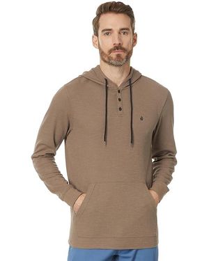 Volcom Murph Thermal Long Sleeve Short Sleeve Knit, Cotton/Polyester - Black