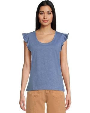 Toad&Co Rufflita T-Shirts T Shirt, Tencel/Spandex/Lyocell - Blue