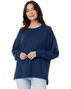 L.L. Bean Softflex Crew Neck Dolman Sleeve Pullover (Nautical Heather) Clothing - Blue