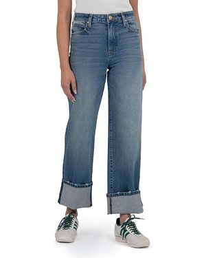 Kut From The Kloth Petite Sienna High-Rise Wide Leg Roll-Up 5 - Black