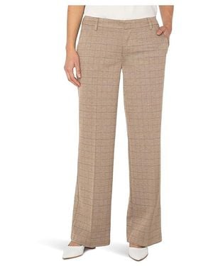 Liverpool Los Angeles Kelsey Wide Leg Trouser Mid Rise Herringbone Knit Dress Pants - Black
