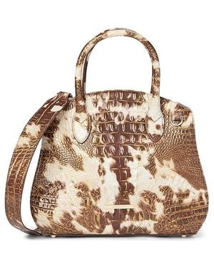 Brahmin Rosetta Satchel Cross Body Handbags, Leather/Polyester - Black