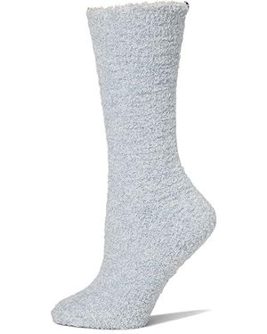 Barefoot Dreams Cozychic Heathered Socks Crew Cut Socks Shoes Lg-Xl Shoe 11-12) Polyester/Spandex - Black