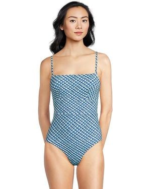Tommy Bahama Palm Modern Mosaic Maillot 1Pc Swimsuits One Piece, Nylon/Spandex - Blue