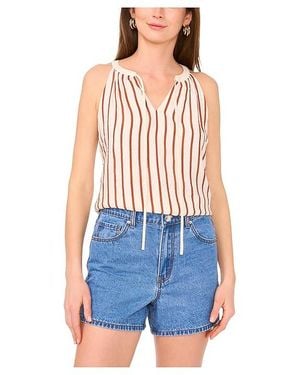 Vince Camuto Halter With Neck Tie Blouse Clothing, Polyester - Blue