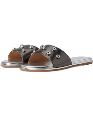 Johnston & Murphy Shayla Embellished Slide Sandals, Leather - Gray