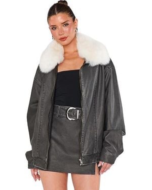 Show Me Your Mumu Motor City Jacket Vest, Leather/Polyurethane - Black