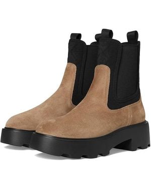 Tory Burch Monogram Lug Chelsea Boot 65Mm Boots, Suede - Black