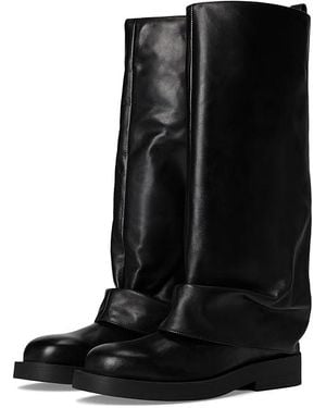 SCHUTZ SHOES Keira Up Cloak Motocross Boots, Leather - Black