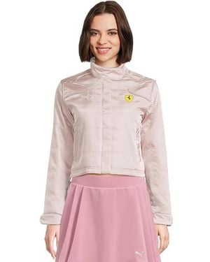 PUMA Scuderia Ferrari Premium Racing Jacket Jacket, Cotton/Polyester - Pink
