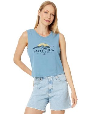 Salty Crew Soarin' Cropped Tank (Bluestone) Clothing