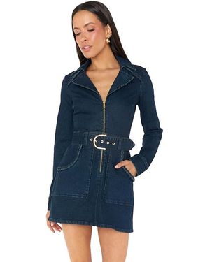 Show Me Your Mumu Outlaw Long Sleeve Dress (Thunder) Dress - Blue