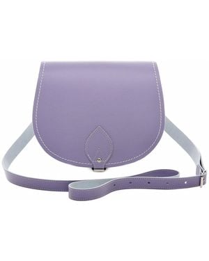 Zatchels Handmade Leather Saddle Bag - Purple