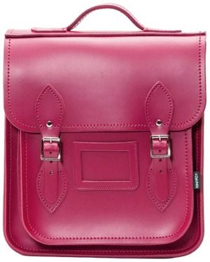 Zatchels Handmade Leather City Backpack - Pink