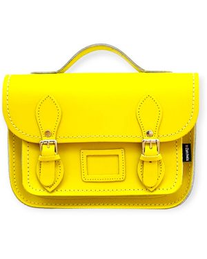 Zatchels Leather Midi Satchel - Yellow