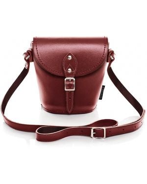 Zatchels Handmade Leather Barrel Bag - Red
