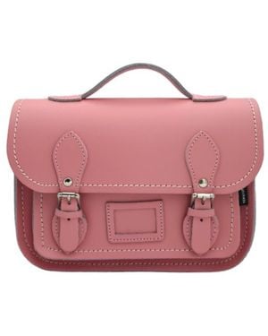 Zatchels Leather Midi Satchel - Pink