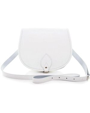 Zatchels Handmade Leather Saddle Bag - White