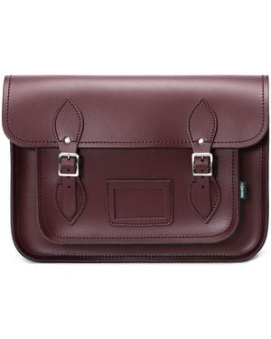 Zatchels Handmade Leather 16 Inch Satchel - Purple
