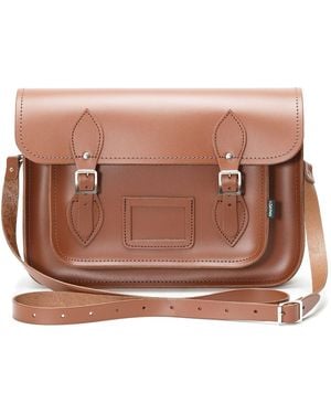 Zatchels Leather School Satchel - Brown