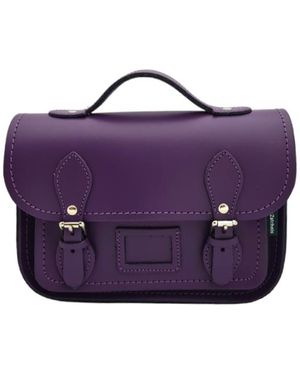 Zatchels Leather Midi Satchel - Purple