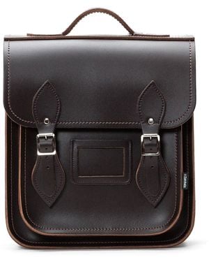 Zatchels Handmade Leather City Backpack - Black