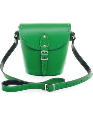 Zatchels Handmade Leather Barrel Bag - Green