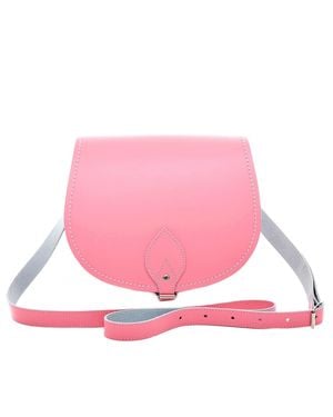 Zatchels Handmade Leather Saddle Bag - Pink