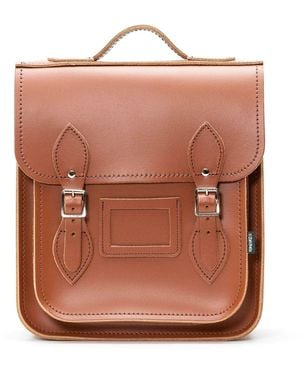 Zatchels Handmade Leather City Backpack - Pink