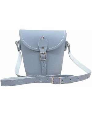 Zatchels Handmade Leather Barrel Bag - Blue