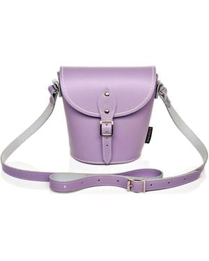 Zatchels Handmade Leather Barrel Bag - Purple