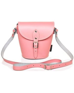 Zatchels Handmade Leather Barrel Bag - Pink