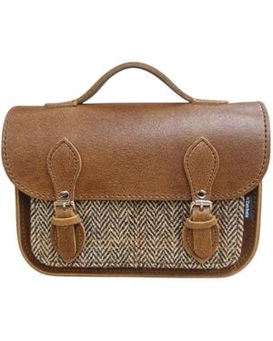Zatchels Midi Tannery & Tweed Satchel - Brown